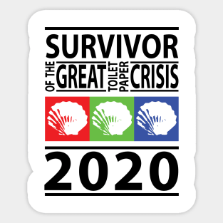 3 Seashells Toilet Paper Survivor 2020 (BLACK RGB) Sticker